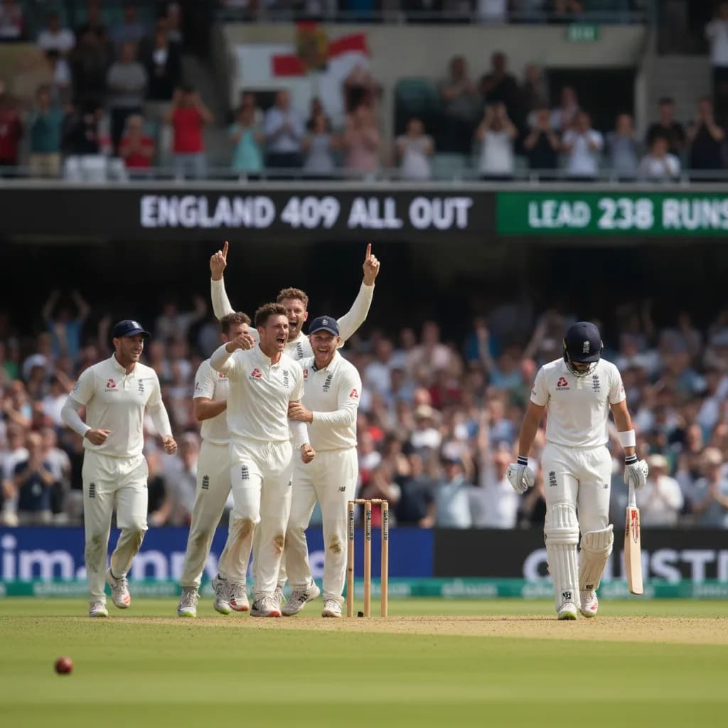 England Bowled Out for 409 With a 238-Run First Innings Lead