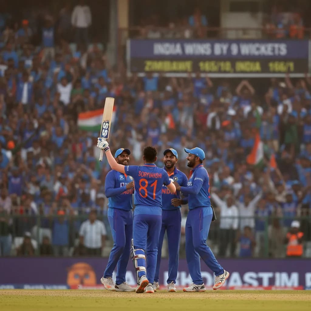 India Complete Zimbabwe Sweep as Sooryavanshi Shines with 81