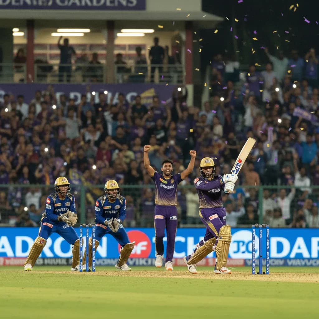KKR Edge Past MI in Eden Gardens Thriller by Four Wickets
