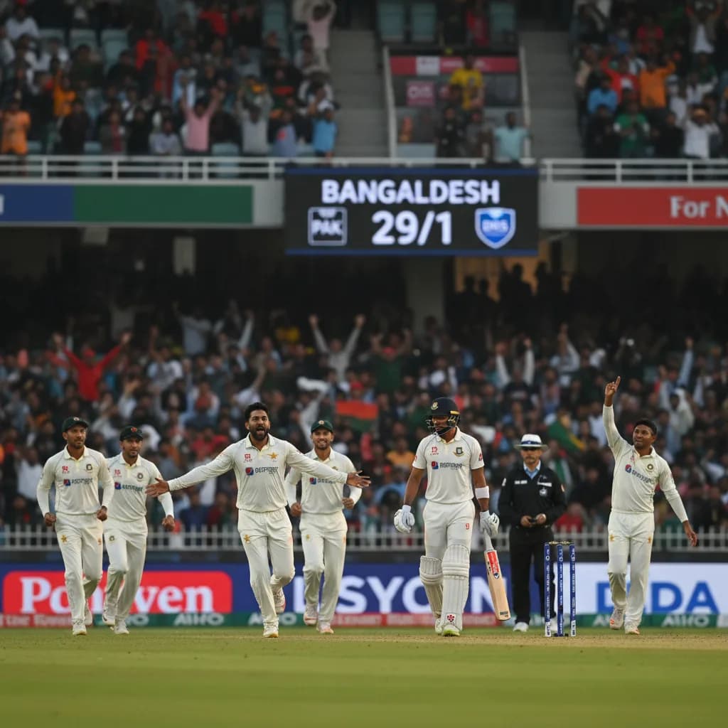 Pakistan Strike Early as Bangladesh Struggle at 29-1 in Second Test