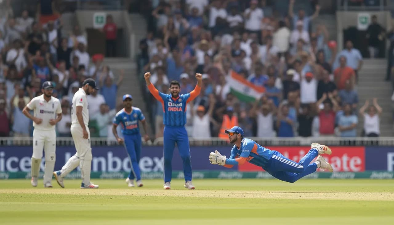 Rana Strikes Twice as Sooryavanshi Catch Rocks England