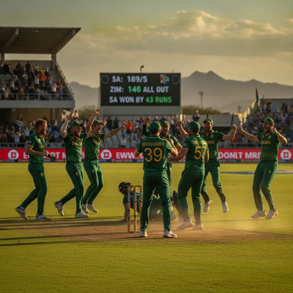 South Africa Cruise Past Zimbabwe by 43 Runs in Windhoek
