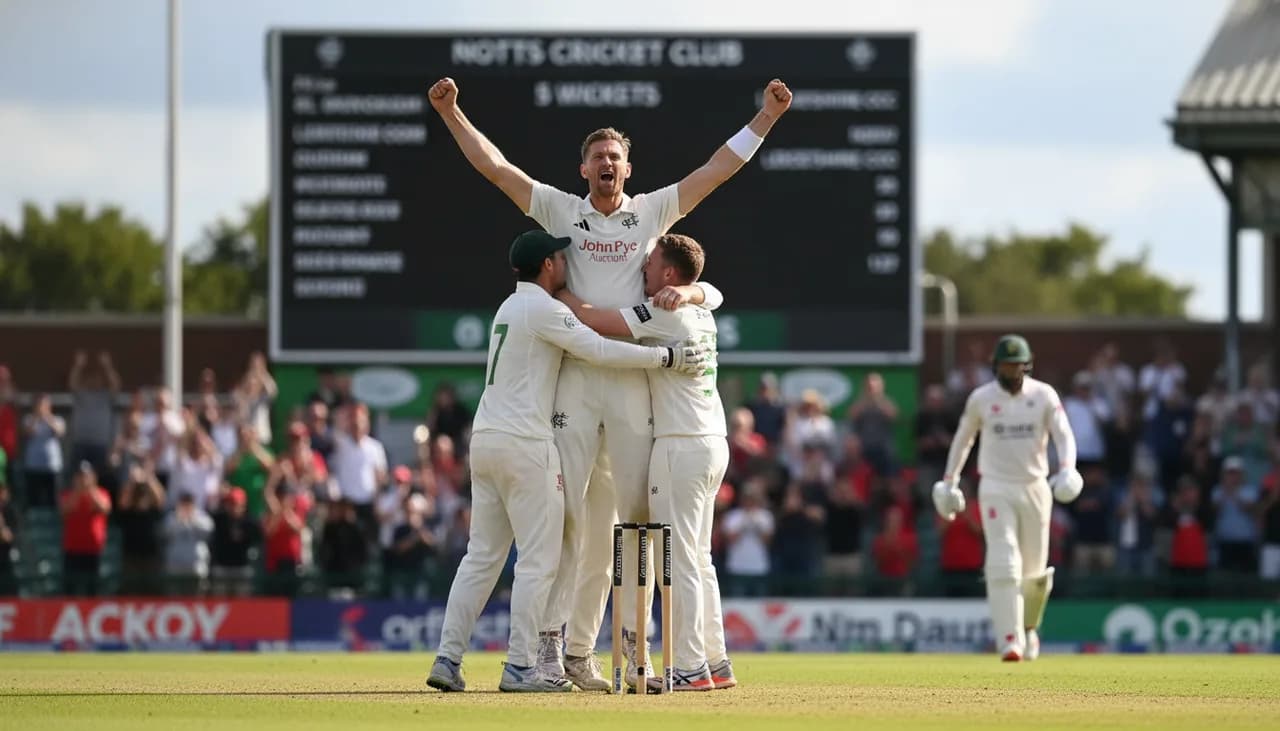 Stone's Five-Wicket Haul Puts Notts in Command at Grace Road