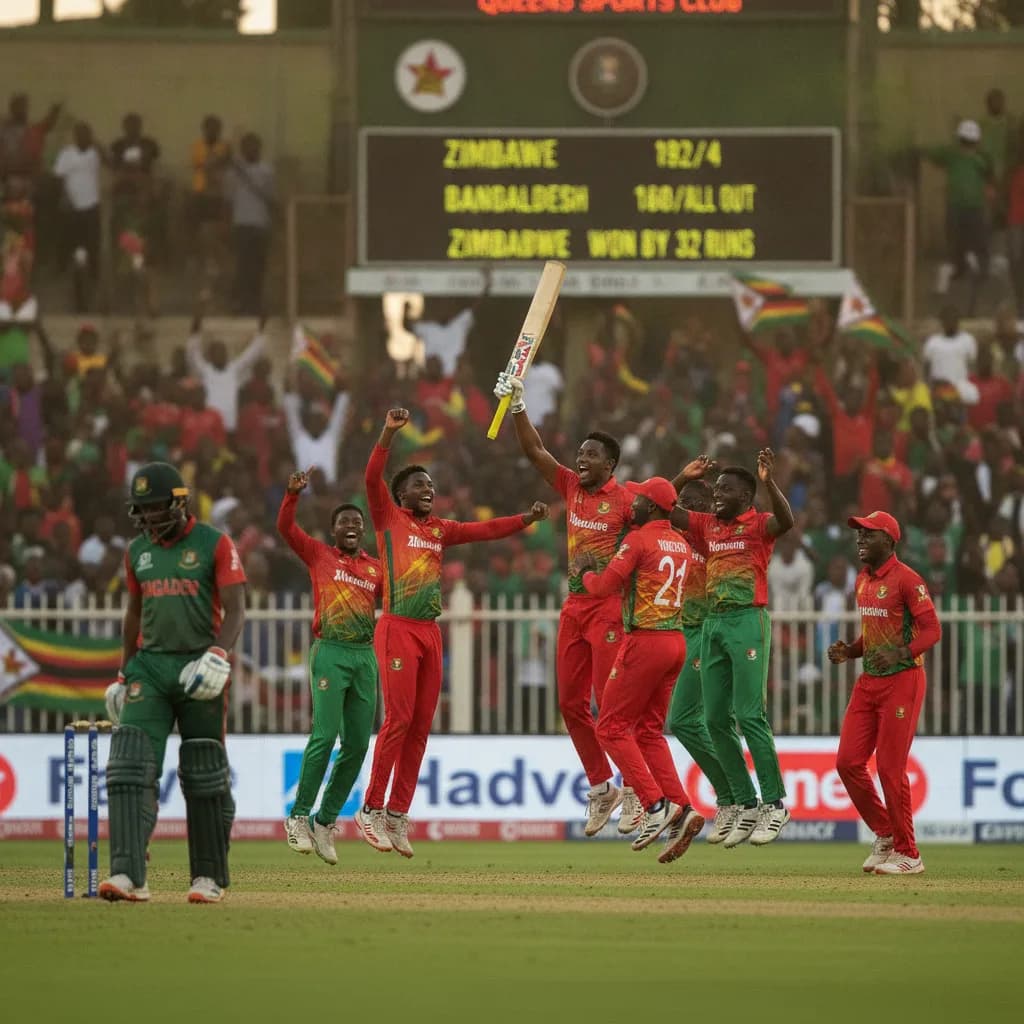 Zimbabwe Cruise to 32-Run Win Over Bangladesh in Bulawayo