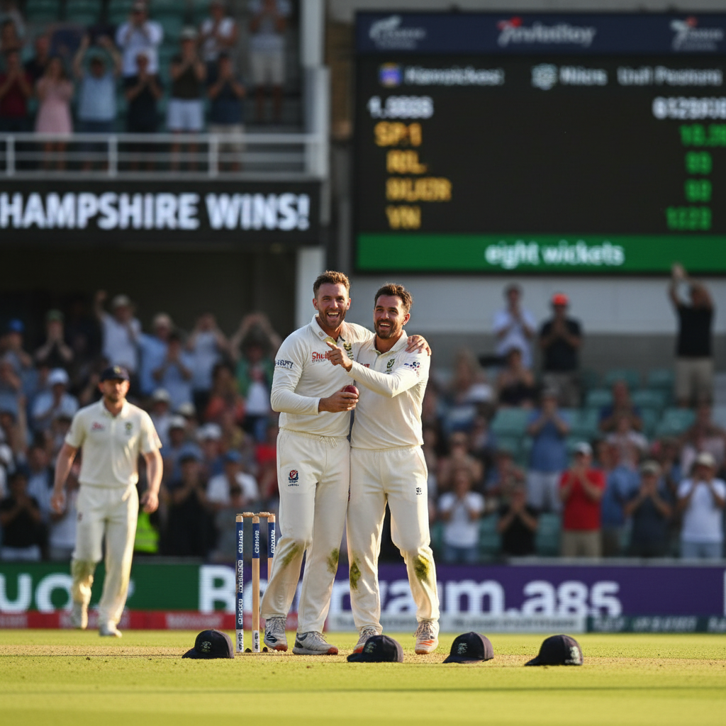 Abbott and Baker's Eight-Wicket Haul Puts Hampshire in Command