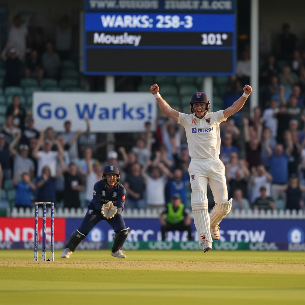 Mousley maiden ton gives Warwickshire edge over Surrey