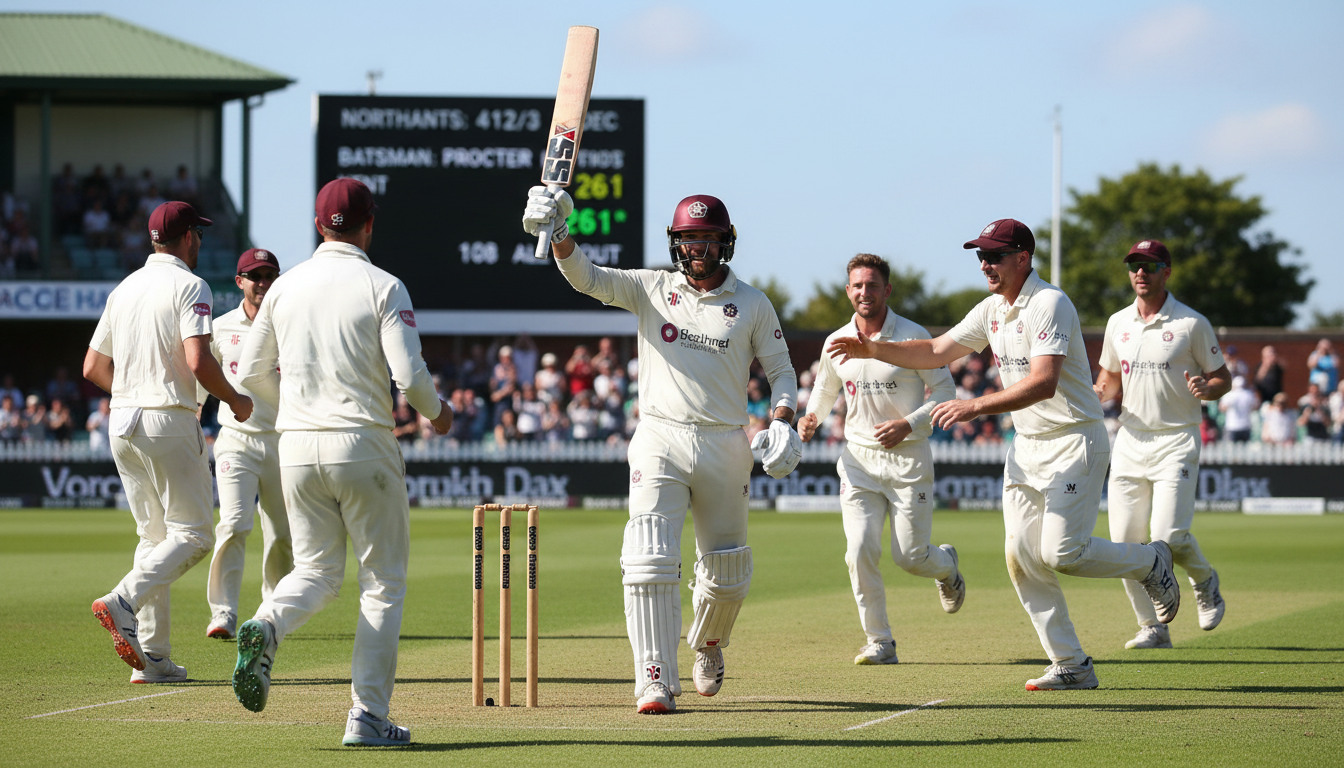 Procter's Historic 261* Highlights Northants Dominance Over Kent