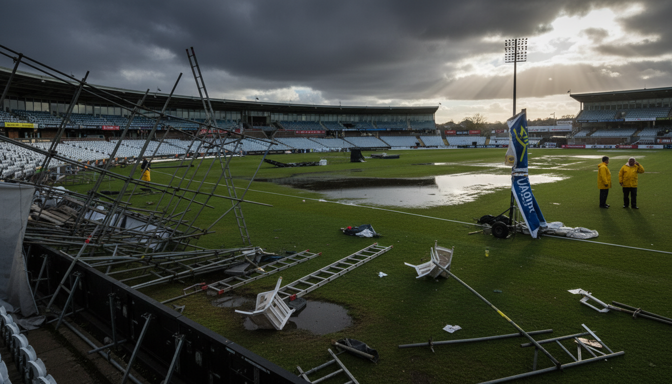 Storm Dave Wreaks Havoc at Durham's Riverside Ground